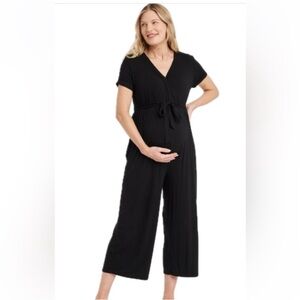 Isabel Maternity Black Jumpsuit